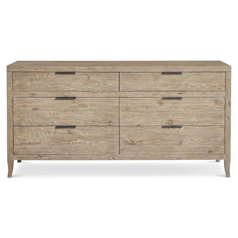 Aurum Finish Brown Oak Industrial 6-Drawer Dresser