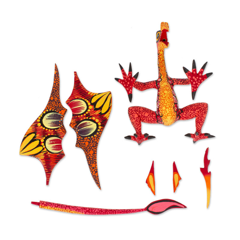 Mexican Dragon Alebrije Copal Wood Sculpture