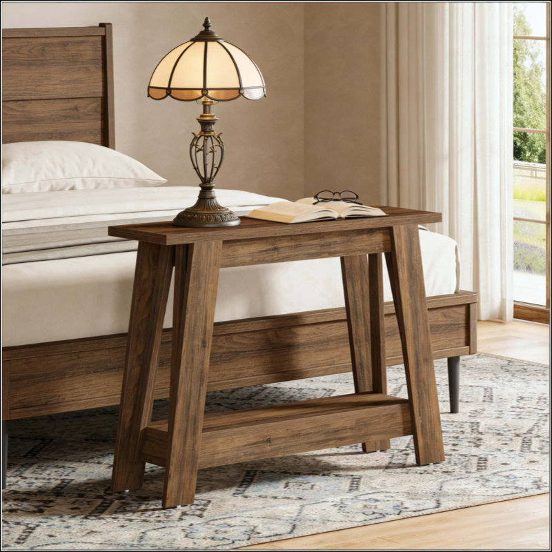 Rustic Console Table,2-Tier Entryway Table,Narrow Sofa Table