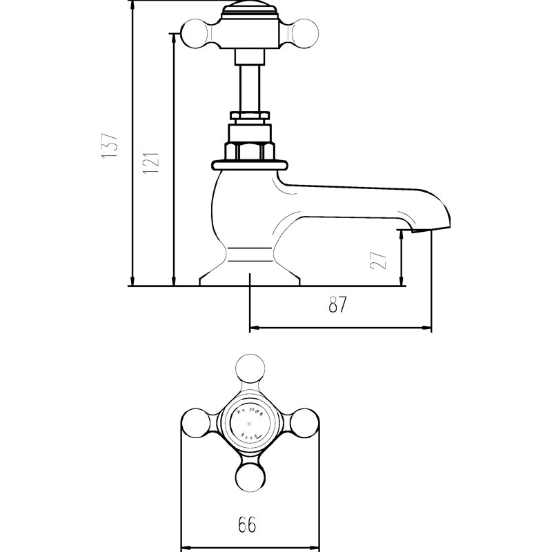 Topaz 2 Handle Deck Bath Faucet Bath Filler