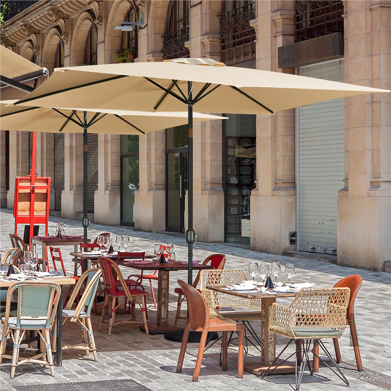 Parasol d'extérieur pour patio sans support, Tanné, H 99,6 po x l 115 po x P 76 po