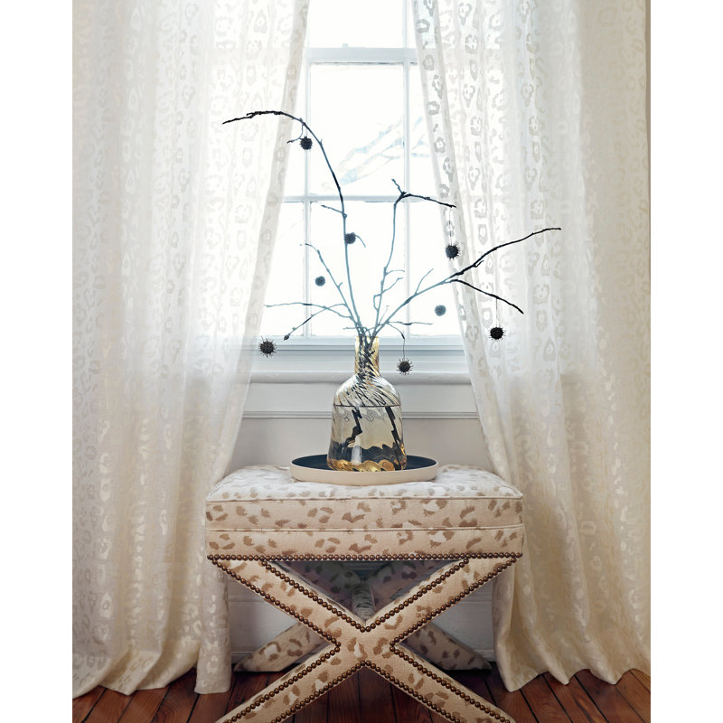 Jardin Broderie Leopard Fabric, Camel/Cream