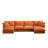 Slipcovered U Shape 4 Seater Sectional Sofa With Reversible Ottoman And French Edge Design, Comfortable Deep Seat Cloud Couch In Chenille-576682972-585449606