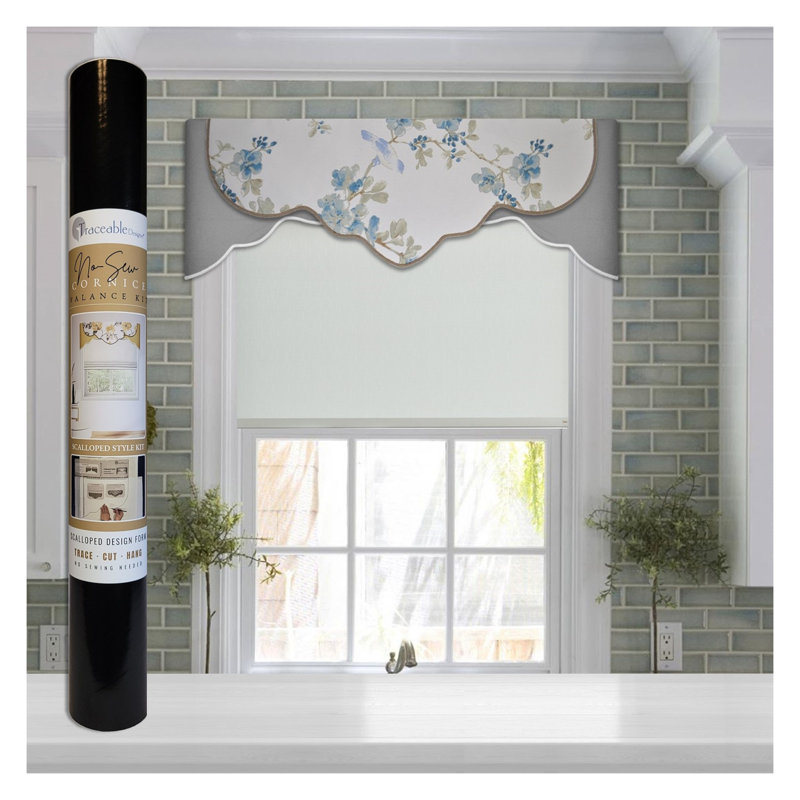 Scalloped Style Cornice Valance – Reusable Custom Window Treatment Kit