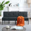 Canapé-lit futon gris à 3 places, canapé-lit simple pliant, structure en métal robuste, revêtement en polyester doux pour la peau, dossier réglable, canapé convertible pour petits espaces, appartement, dortoir, bureau