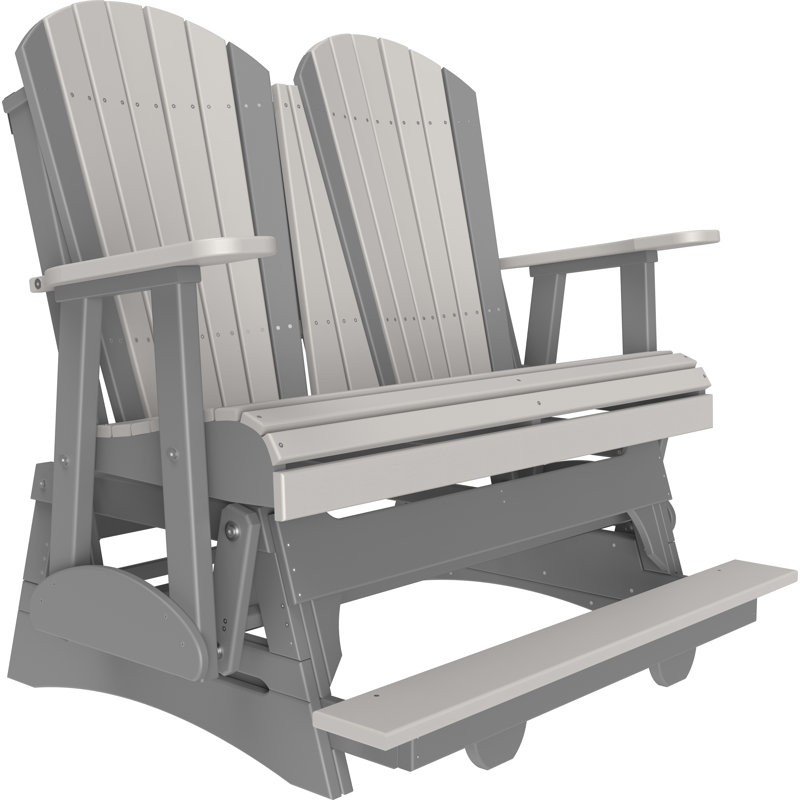 Banc d'extérieur coulissant en polywood, Gris clair