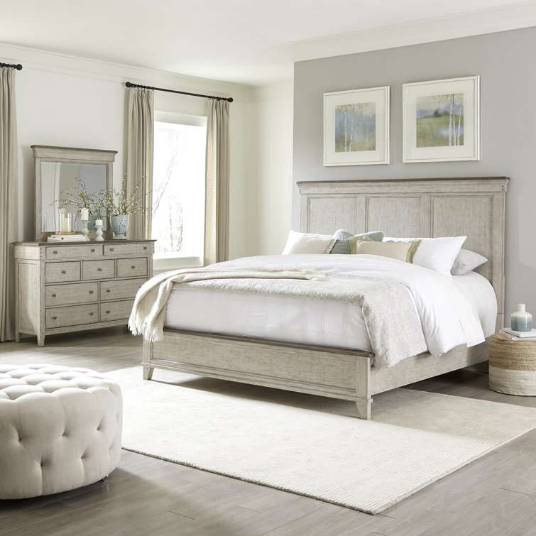 Cathleen Panel Bed, Dresser & Mirror