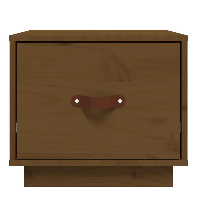 40cm W Solid Wood Bedside Table, Honey Brown, Individual