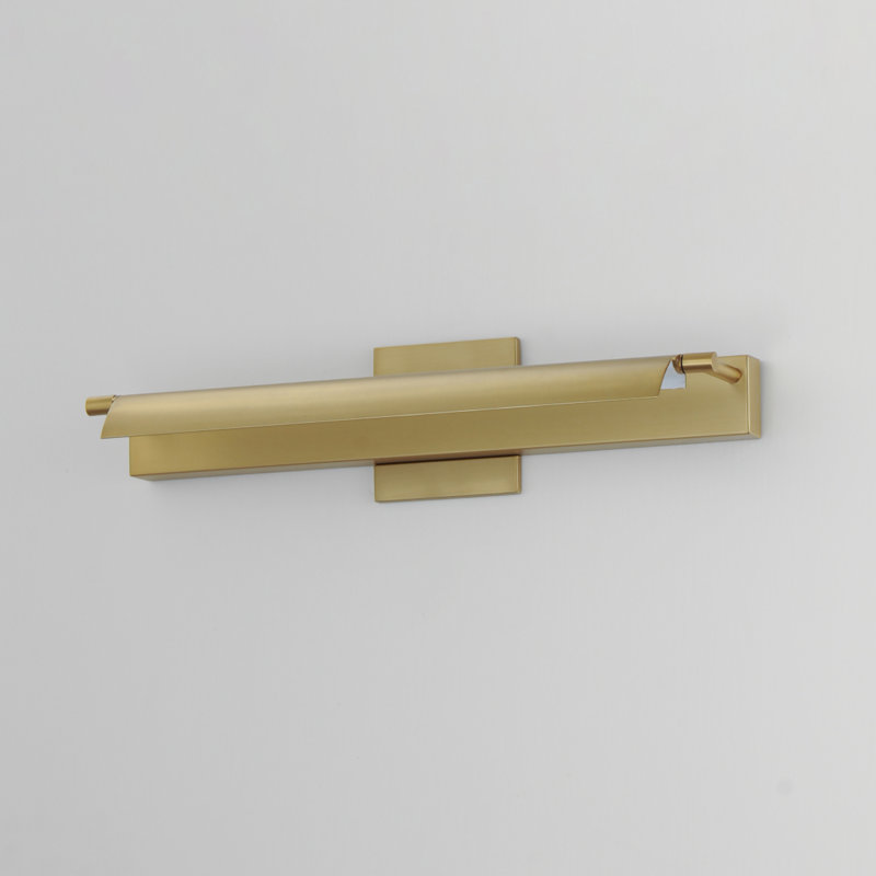 Delica LED Flush Mounted Sconce, Natural Aged Brass, 4.75" H x 20.25" W x 6" D