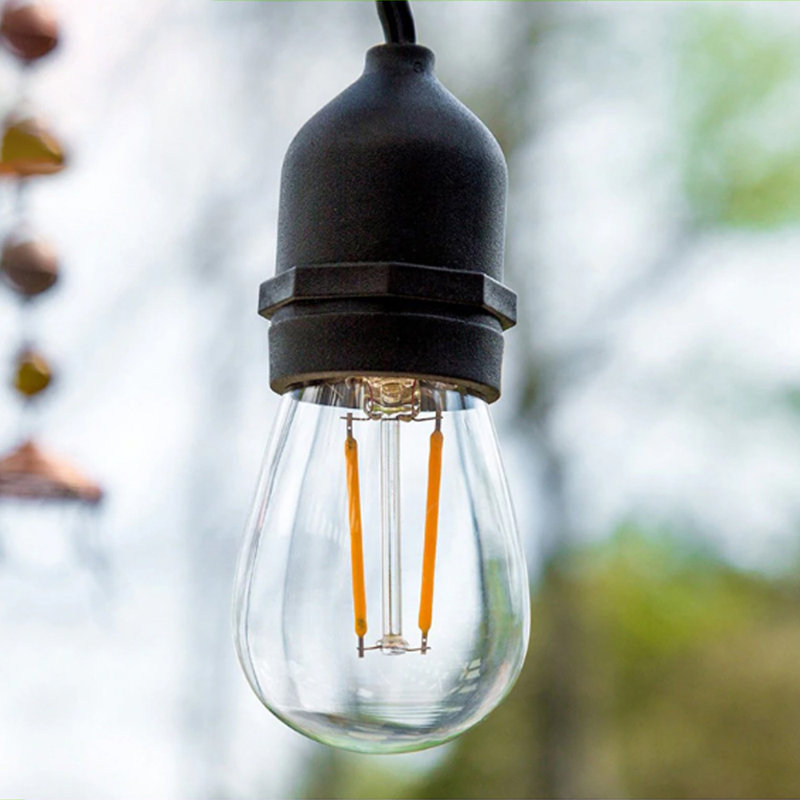 Ener J Outdoor LED Festoon String Lights 48ft 15 Bulbs Warm White IP65