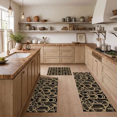 Geometric Art Non-Slip Washable Kitchen Mats