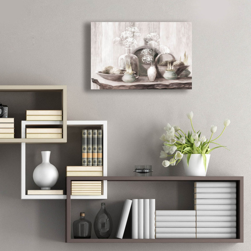 «Rustic Elegance 1 Neutral» par Julia Purinton, art mural en verre acrylique, H 16 po x l 24 po x P 0,2 po