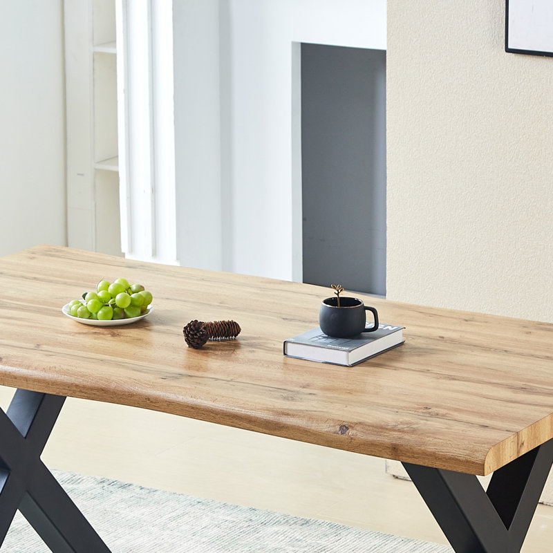 Pine Metal Base Dining Table