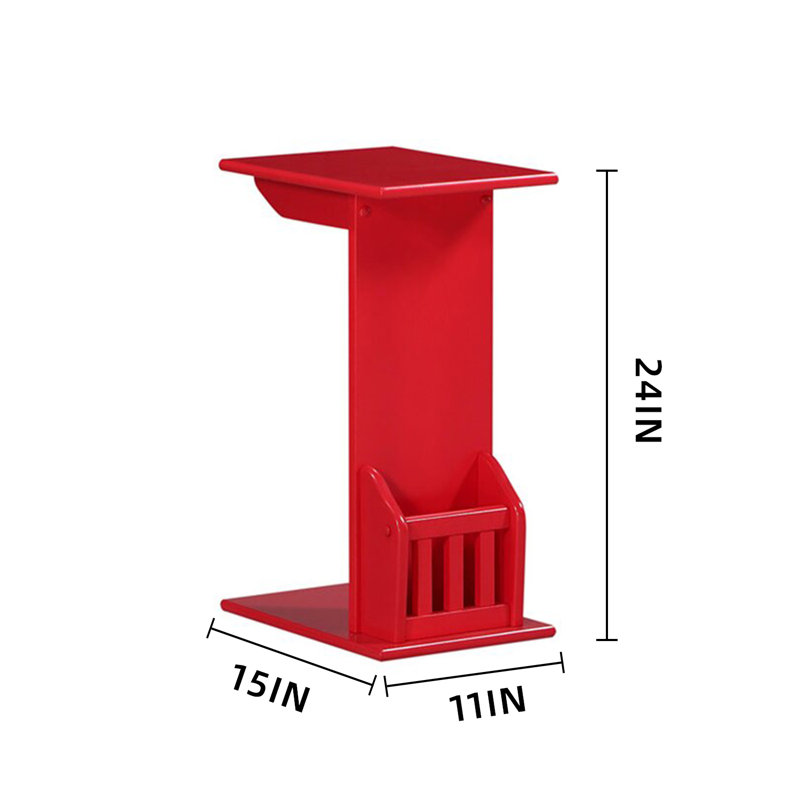 Table de bout avec rangement pour plancher Frierson, Rouge