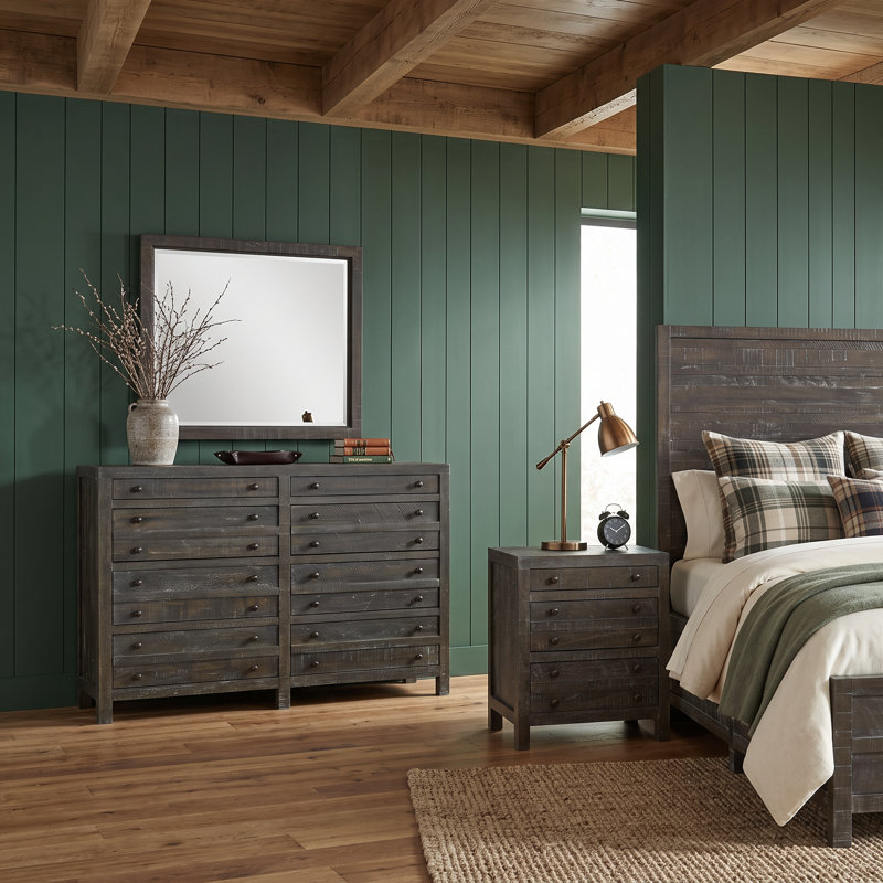 Ensemble de chambre avec très grand lit 4 pièces Henegar Randal, 4 Pcs: Bed, Nightstand, Dresser, Mirror, King