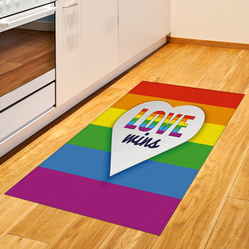 Tapis décoratif en polyuréthane à haute densité Rainbow, Rectangle 2 pi 7 po x 5 pi