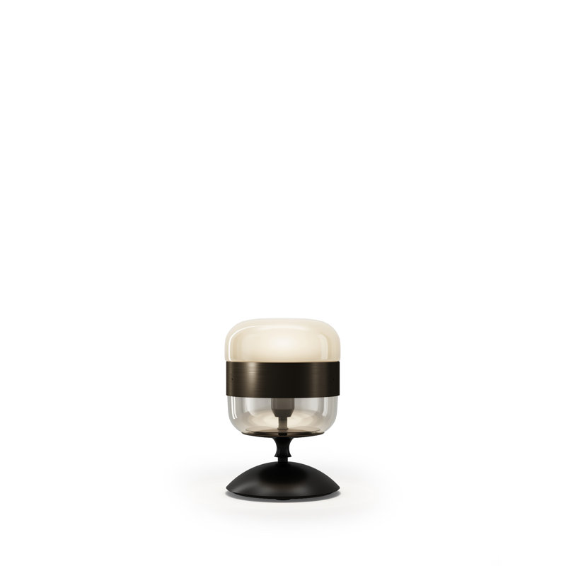 Futura Table Lamp, 11" H x 8" W x 8" D, Amber Brass