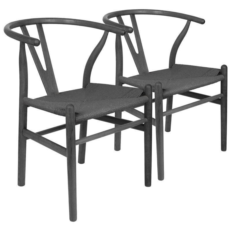 Nicholas Winter Scandi Danish Style Solid Wood Dining Chairs, 2, Black