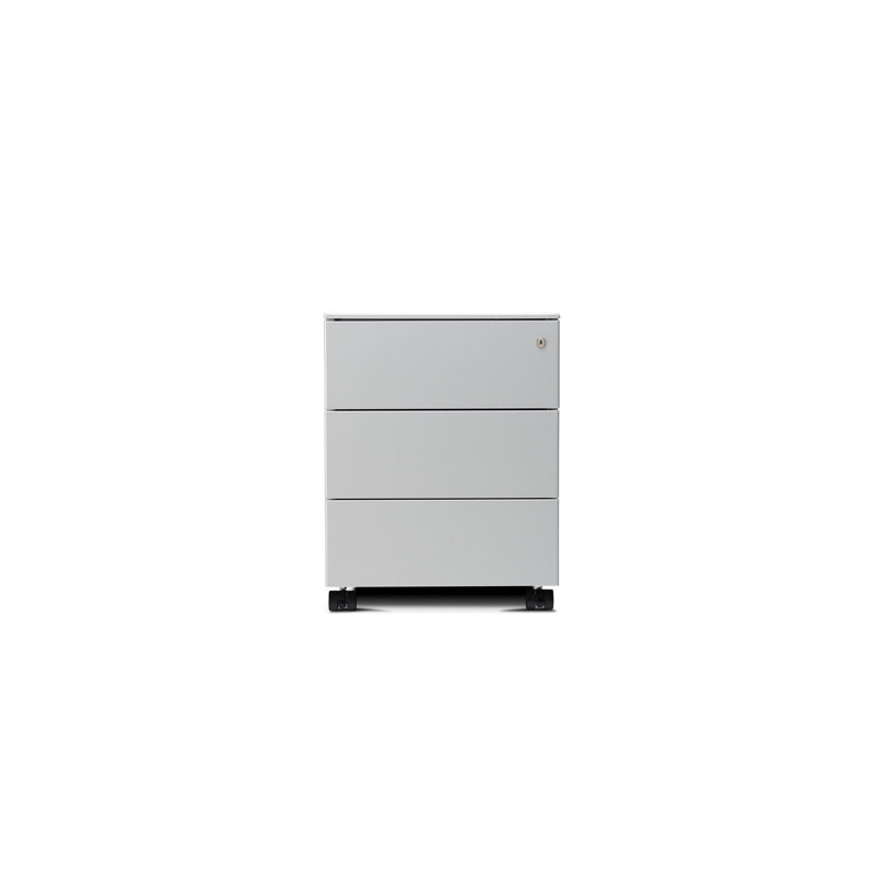 Toomer 42.2cm Wide 3 -Drawer Mobile Steel File Cabinet, Silver