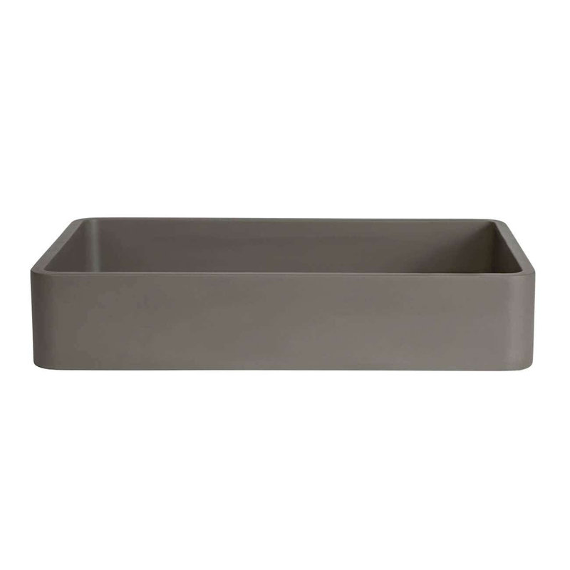 Chevington 12.88'' Concrete Rectangular Bathroom Sink, Smooth Gray