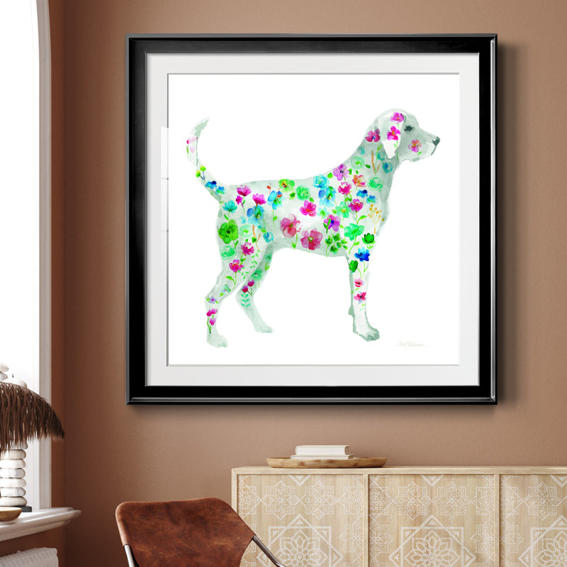 Tapisserie Labrador - peinture encadrée, Papier encadré noir, H 26,5 po x l 26,5 po x P 1,5 po