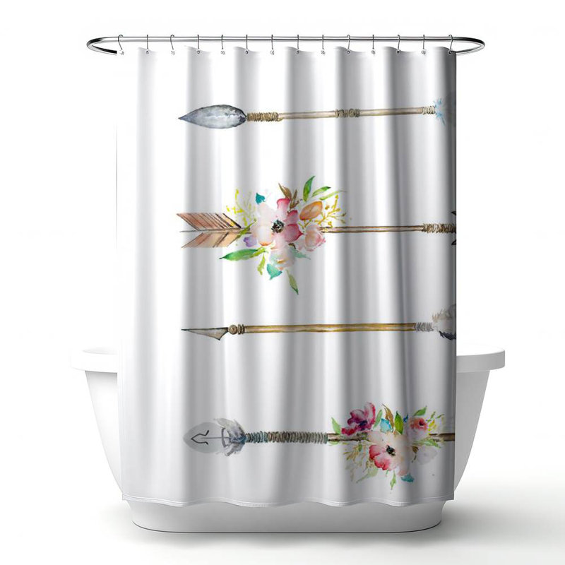 Shower Curtain MI90 – Polyester Shower Curtain, Dye Sublimation Print, 71" W × 74" L
