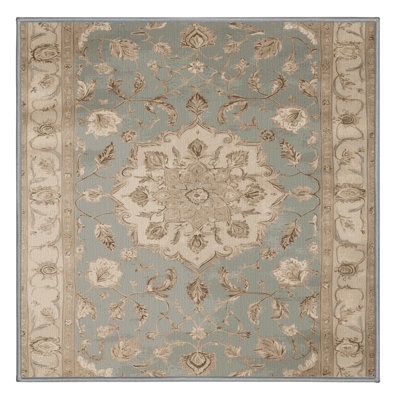 Tapis gris Tabriz lavable à la machine