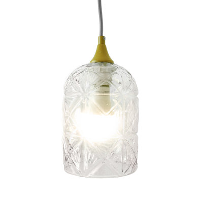 Raluca PENDANT LAMP WITH CRYSTAL-CUT GLASS SHADE