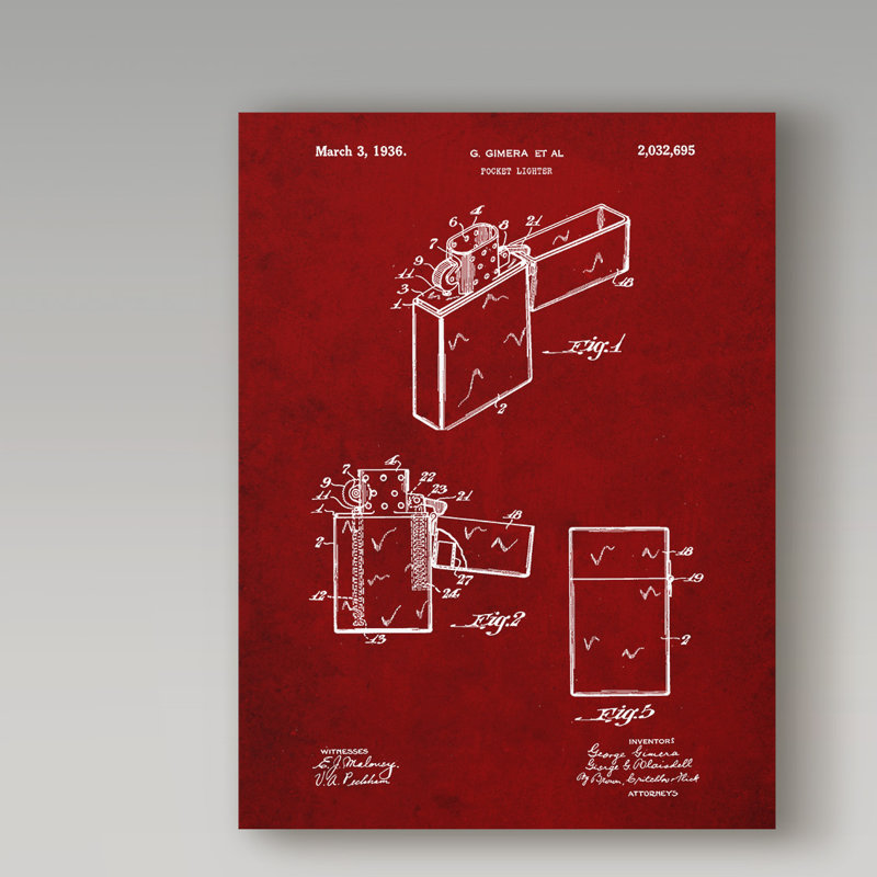 «Zippo Lighter» de Manilo, reproduction d'art sur toile tendue, H 32 po x l 24 po