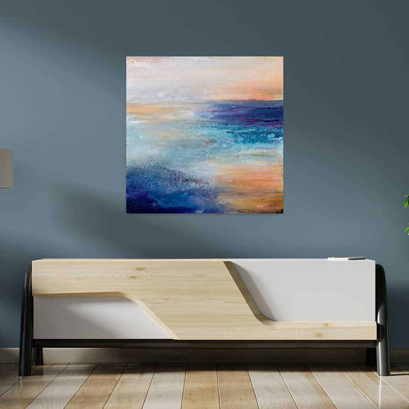 Art contemporain abstrait côtier, H 36 po x l 36 po