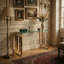 Console en verre d'acier inoxydable, table d'appoint repas doré transparent BS-02-958835936