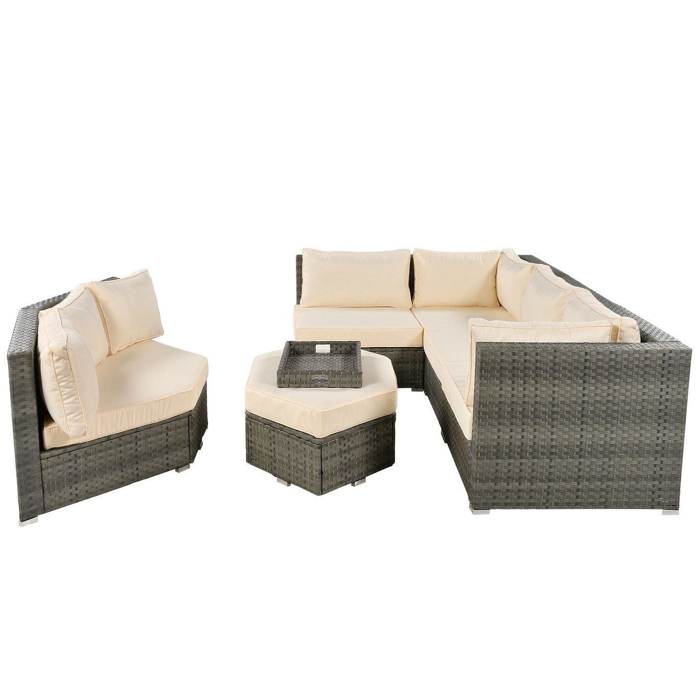 Latitude Run® Aeroome 110.23'' Wide Outdoor L-shaped Patio Sectional 