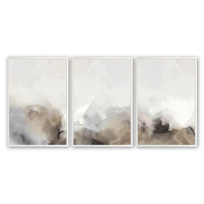 «Risley Nordic Prints Modern Modern Landscape», ensemble de 3 encadrés sur papier 3 pièces par Line2Form