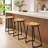 5-Piece Counter Height Bar Table Set, 63'' Rectangular Industrial Breakfast Dining Table Set with 4 Backless Stools, Metal Frame, Wood Solid Top and Seats for Kitchen, Living Room, Dinner Room, Pub
