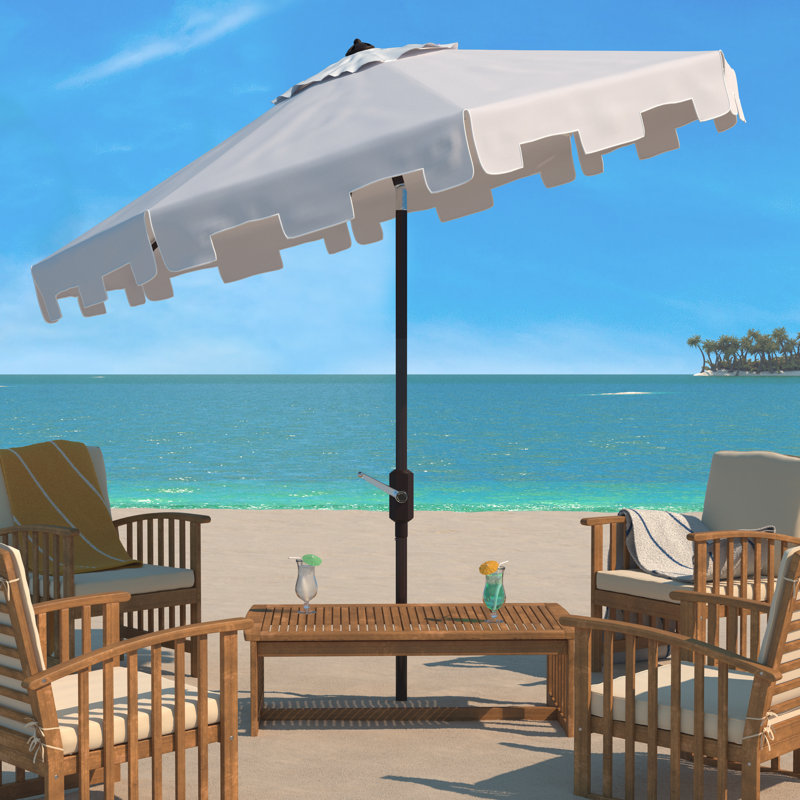 Parasol du marché Coramae, Blanc, Brun, l 130 po x P 130 po