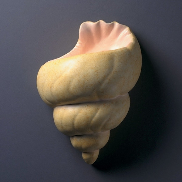 Melissa Ceramic Flush Mounted Sconce, Conch Shell