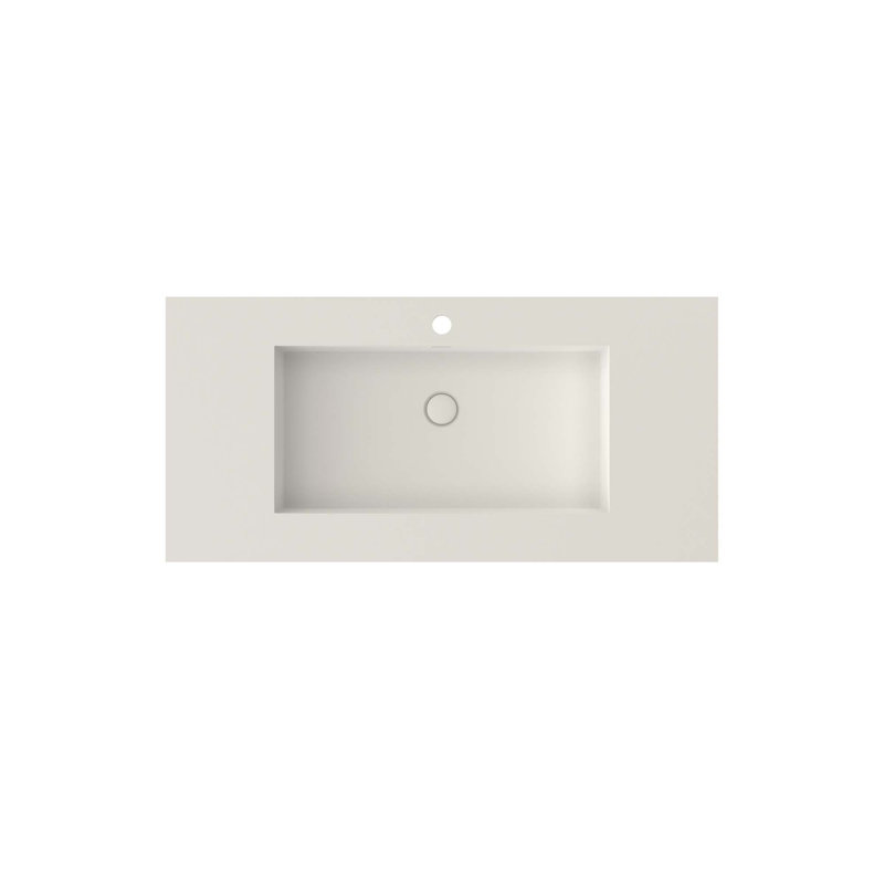 Lavabo de salle de bain à surface solide en pierre de pierre