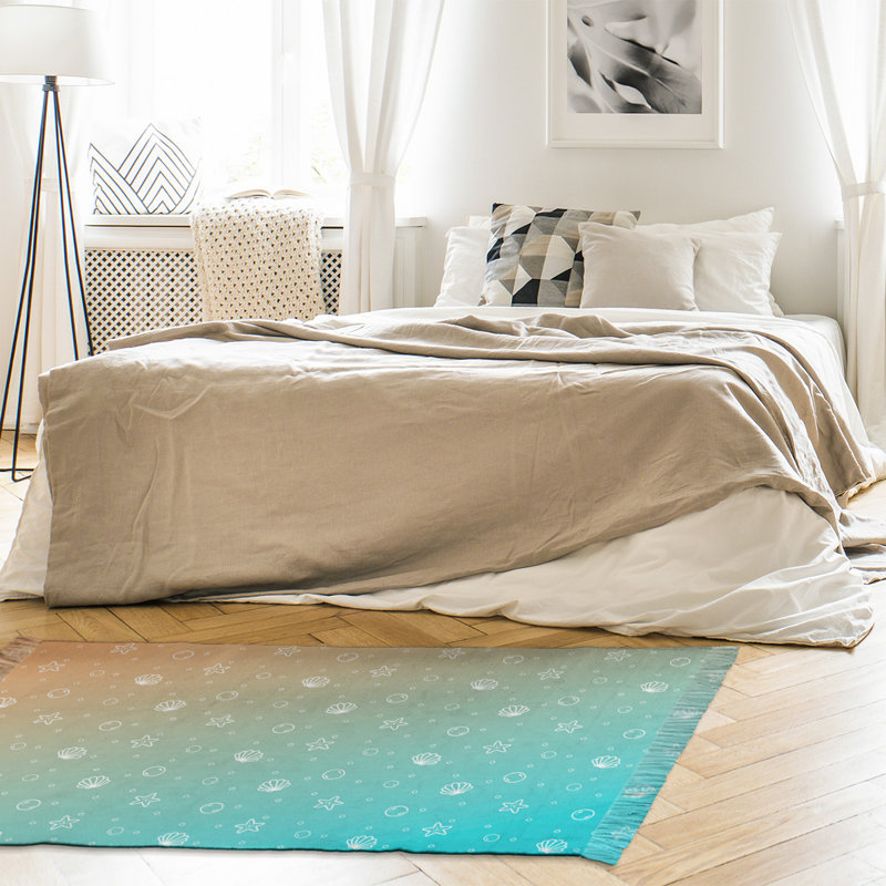 Tapis beige/bleu coquillage Mcguigan, Oui