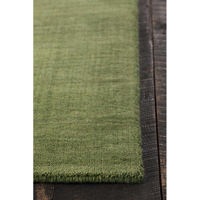 Gabi Handmade Green Area Rug, Rectangle 5' x 7'6"