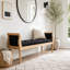 Banc rembourré moderne avec accoudoirs courbés-728970548