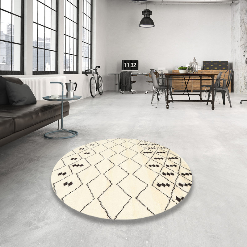 Tapis beige / gris Cheltenham, Rond 5 pi