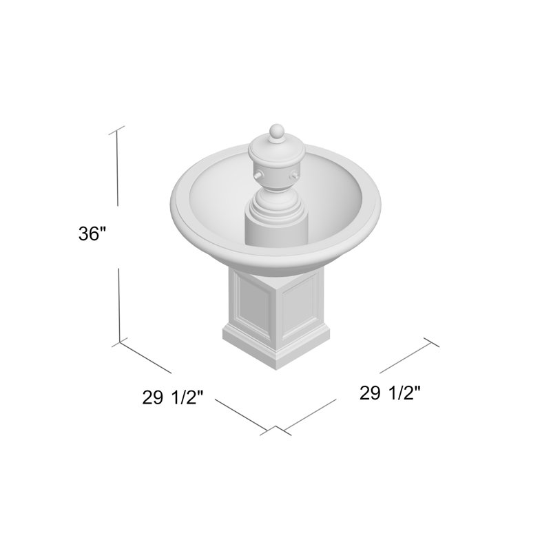 Russ Hand Crafted Weather Resistant Floor Fountain, Brownstone