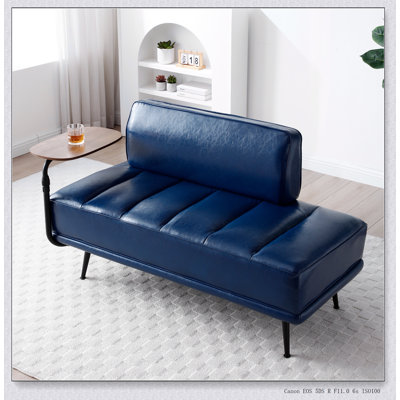 Banc de bout de lit moderne de 55 pouces avec revêtement en similicuir, table d'appoint et plateau pivotant à 360 degrés pour une utilisation polyvalente dans la chambre ou le salon