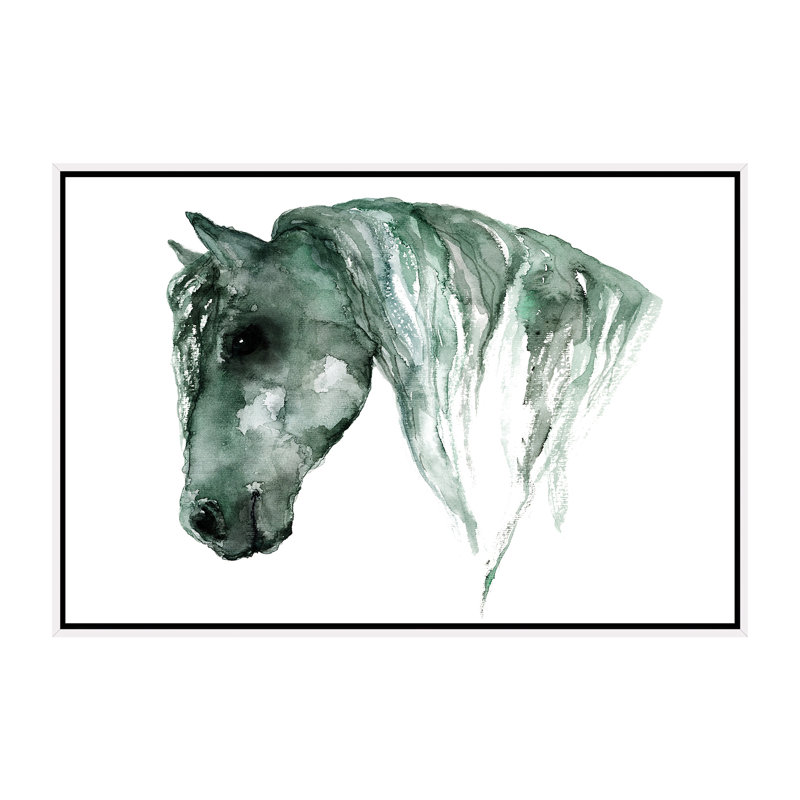 Art du cheval, Toile blanche encadrée, H 40 po x l 60 po x P 1,5 po