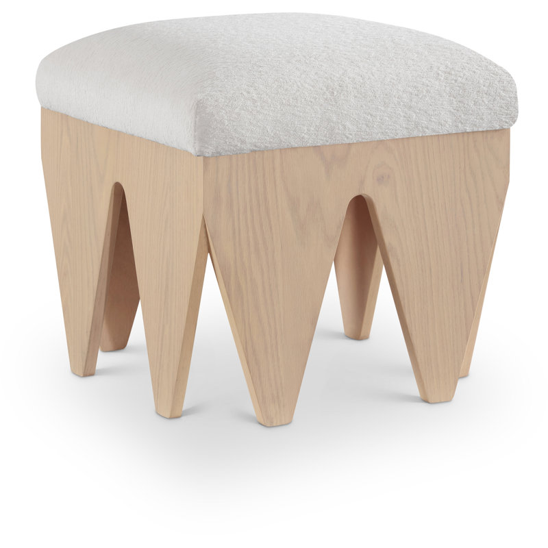 Banc en tissu Altair, Naturel, Velours crème