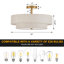 Plafonnier semi-encastré 3 lumières tambour moderne en lin-901382557