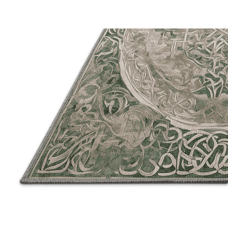 Tapis gris lavable à la machine, Rectangle de 5 pi x 8 pi