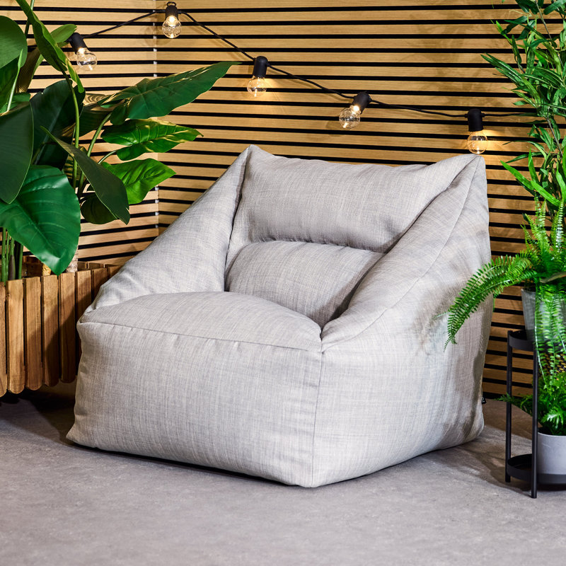 Natalia Outdoor Woven Armchair Bean Bag, Grey