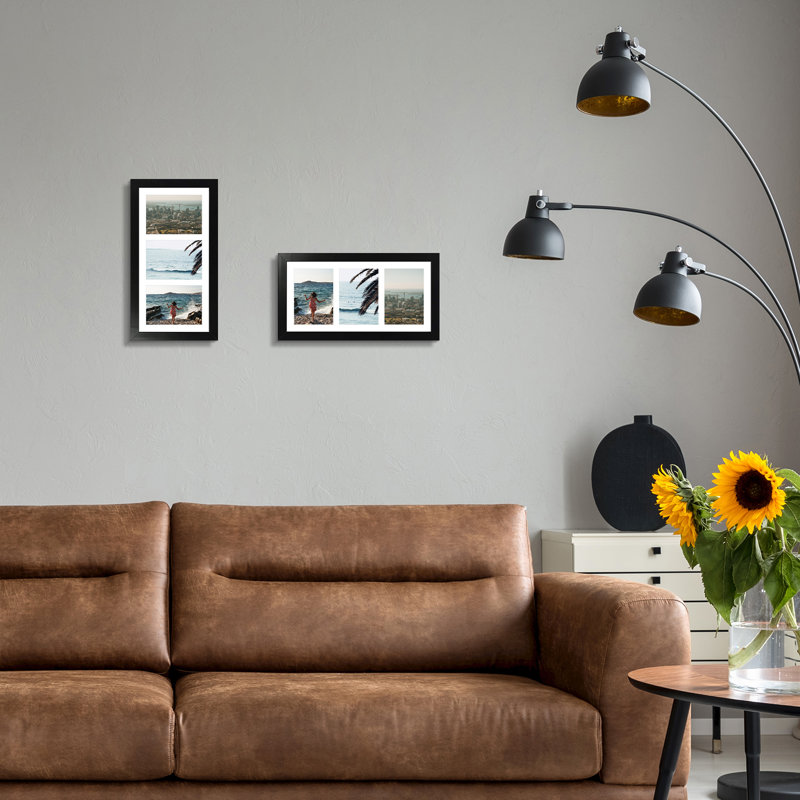 Ensemble de cadres muraux Wood Gallery pour photos 4 x 6 - Basics by Wayfair ™, Noir, 4 po x 6 po, 7 x 14
