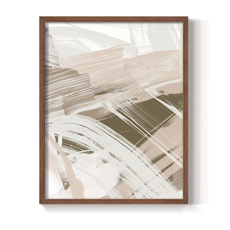 «Earthtone Swipe I», reproduction encadrée - bois massif, H 14 po x l 11 po, Brun